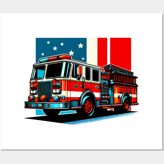 Fire Truck Wall Art by Vehicles-Art
